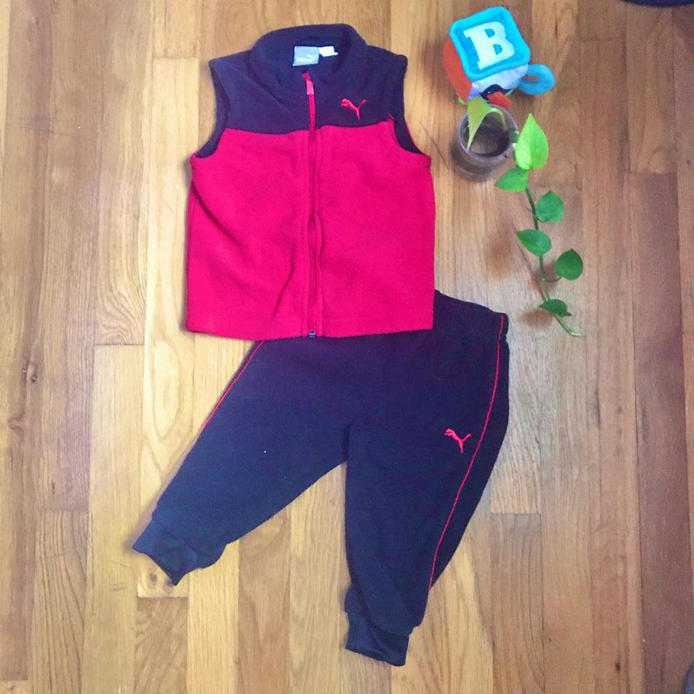 🎉HP🎉 Puma Fleece Vest & Pants Set Unisex 18 Mo